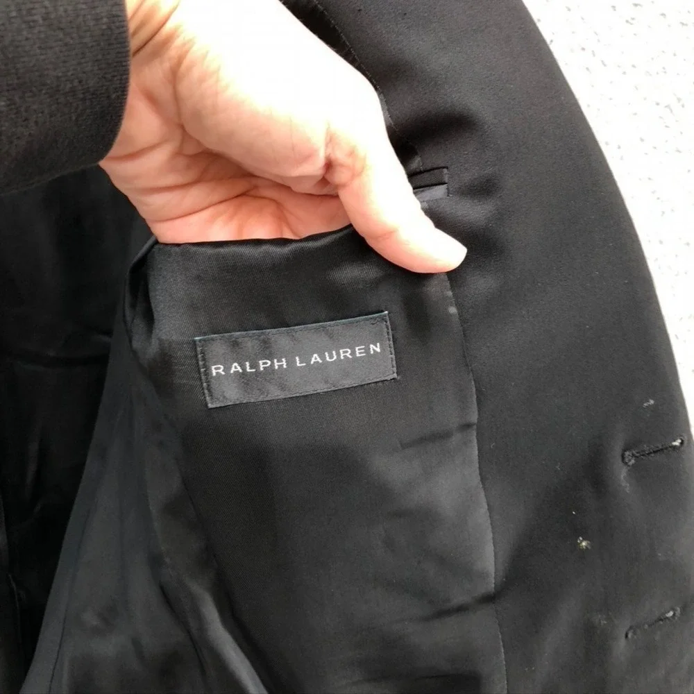 Ralph Lauren Wool‎ Blazer Jacket Mens 38 Black Classic Party Wedding Business